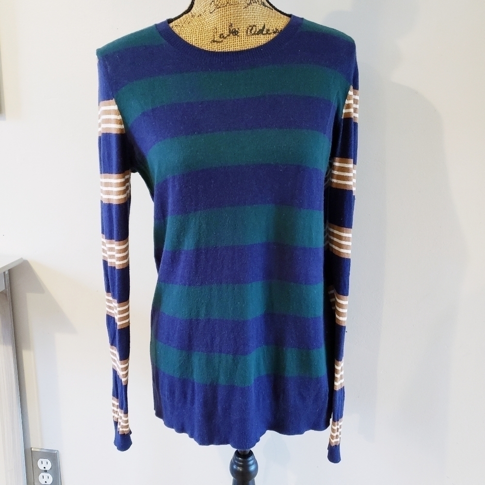 Bob Timberlake Striped Wool Blend Lightweight Sweater Preppy Women's Small S EUC